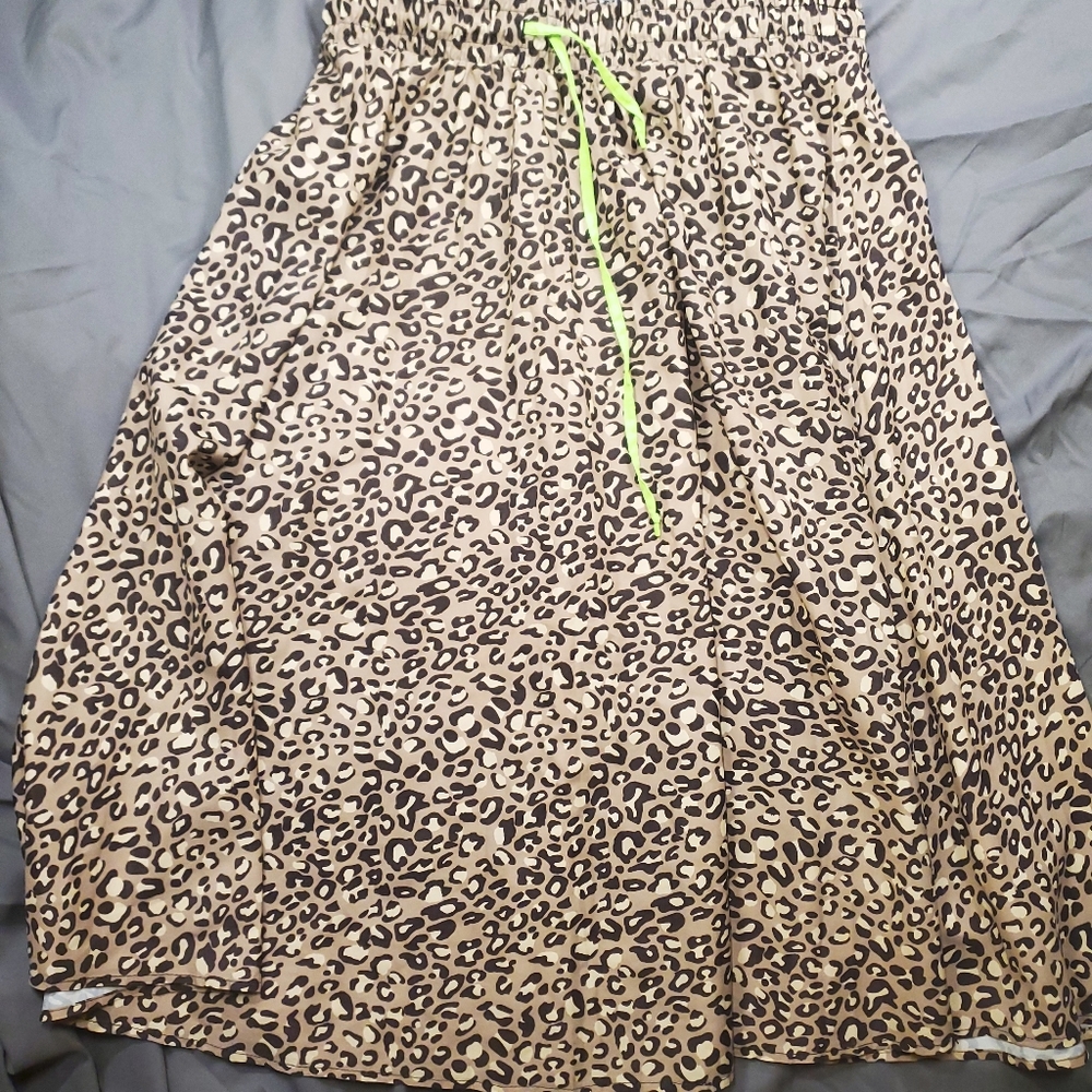 Wild Fable Leopard Print Swishy Midi Skirt size L